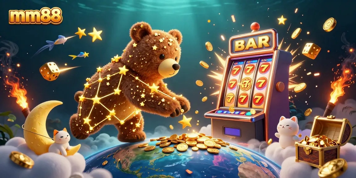 Experience jackpot thrills with mm88 through vibrant slot machines and sparkling coins.