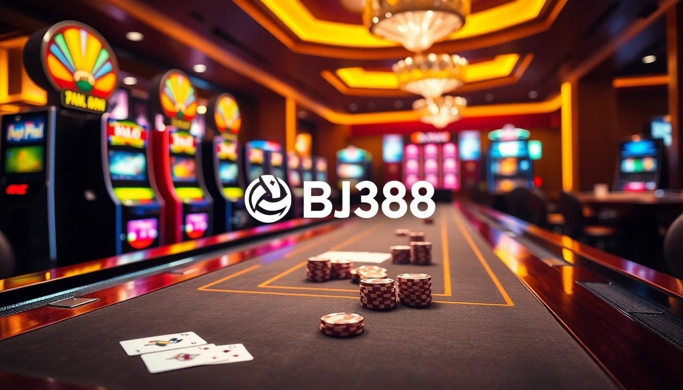 Experience high-stakes gameplay with BJ38 in a vibrant casino environment full of excitement.