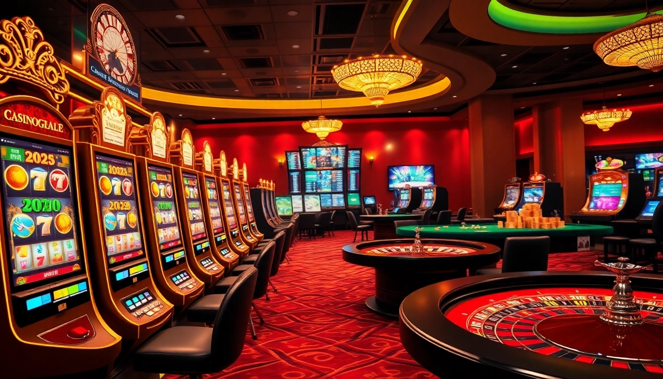 Engaging with slot machines at https://nohudoithuong.life/, showcasing excitement in a luxurious casino atmosphere.