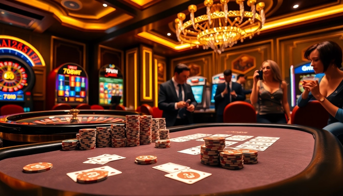 Experience thrilling gameplay at 78win 78k casino with exciting poker tables and vibrant slot machines.
