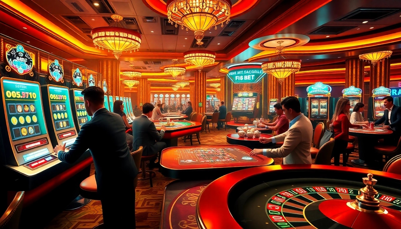 Gamblers place their bets at f8bet.io's luxurious casino tables, engaged in exciting gameplay.