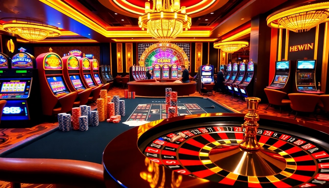 Engaging gambling scene with 58win gaming elements showcasing excitement and luxury.