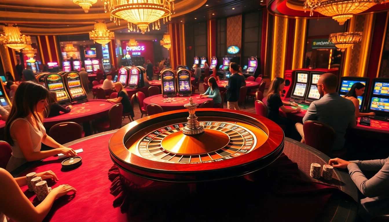 Experience exciting gameplay at sunwin casino with vibrant poker tables and thrilling roulette.