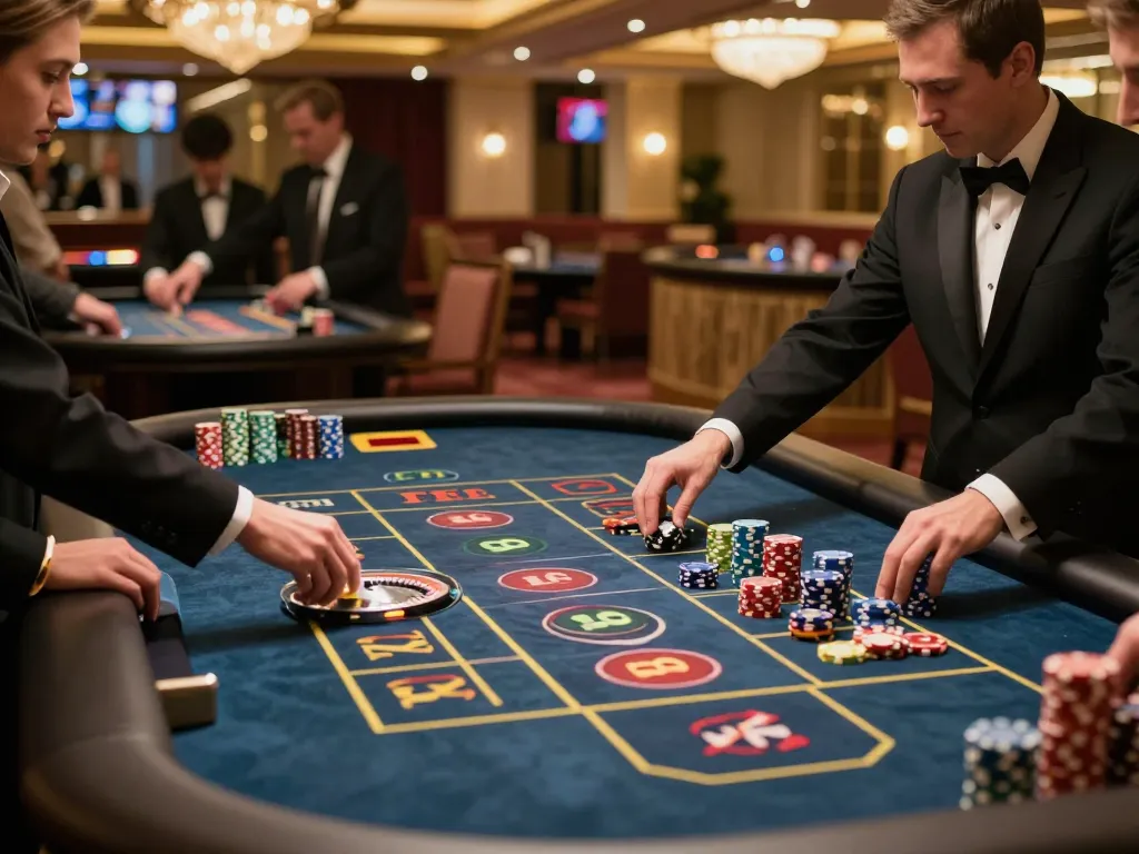 Experience the thrill at LC88an's luxury roulette table with players engaged in bets
