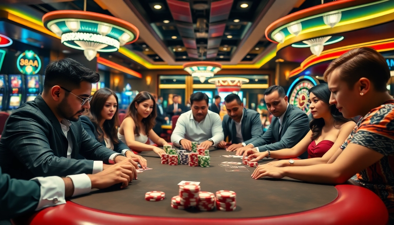 Experience thrilling poker at 88AA, where players strategize with vibrant chips and dynamic gameplay.