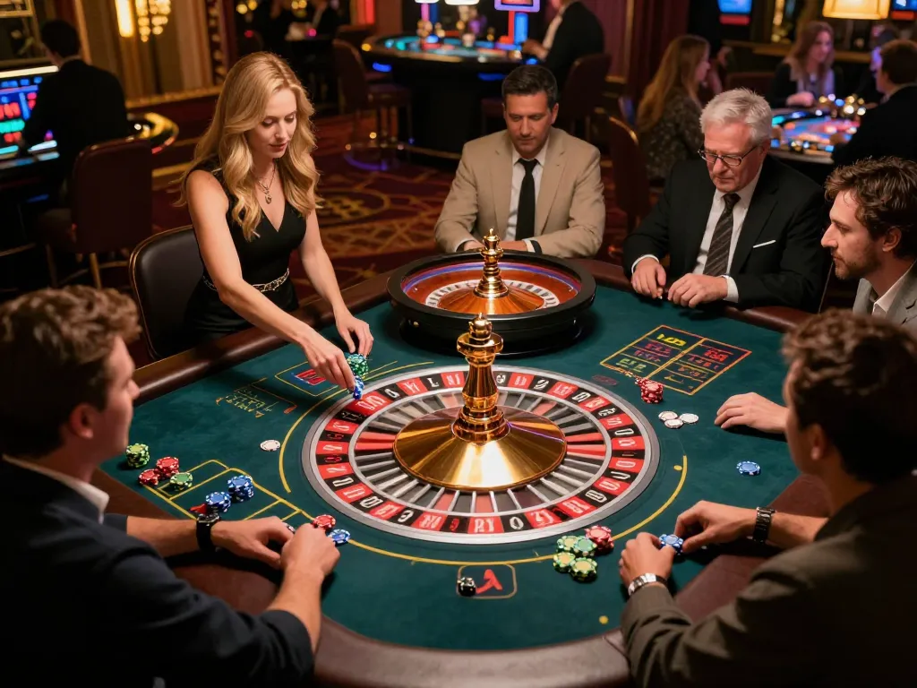 Players engaging in a thrilling roulette game at https://mm88.se.net/ with dynamic interactions and immersive casino atmosphere.