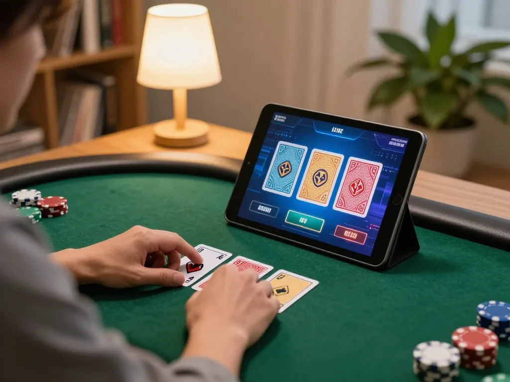 Engaging in exciting poker gameplay on 789clubgo app while relaxing at home.