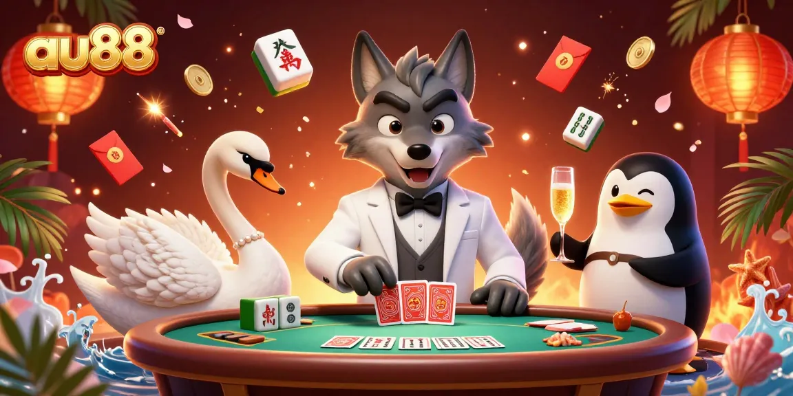 Experience the thrill of betting at au88 with an enchanting casino scene featuring charming characters.