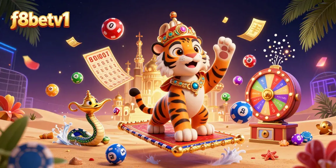Explore exciting gameplay at f8betv1 with vibrant characters, colorful lottery elements, and dynamic casino action.