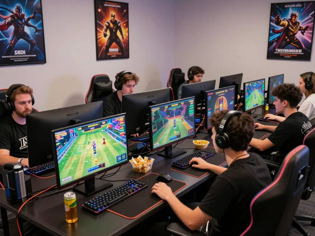 Engaged gamers enjoying a thrilling online betting experience with 789 Win in a vibrant gaming room.