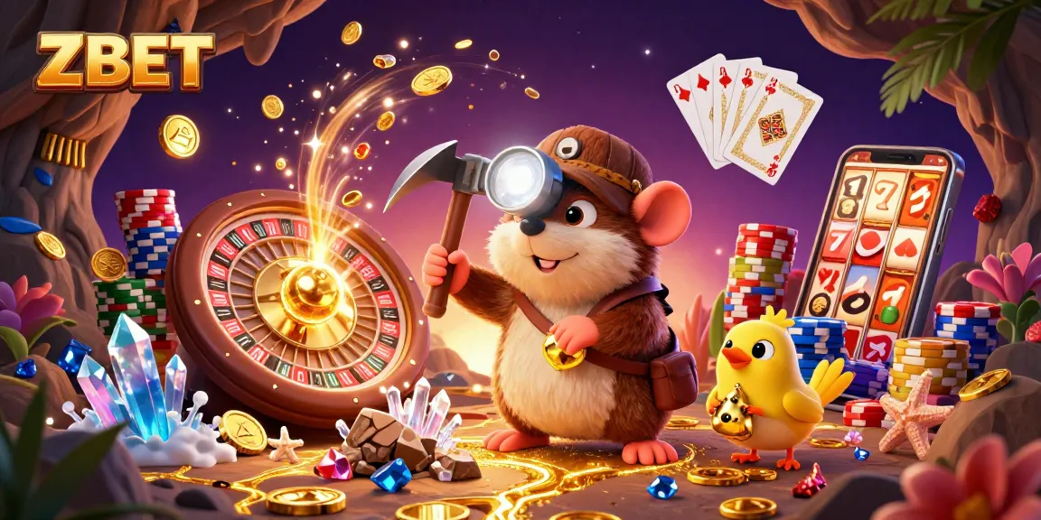 ZBET showcases thrilling casino action with colorful characters and vibrant gaming elements.