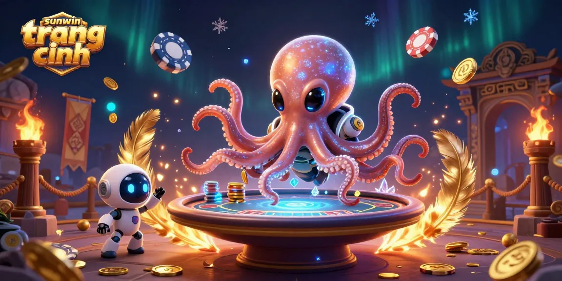 Experience thrilling excitement at sunwin trang chính with the 3D alien octopus running a holographic poker table.