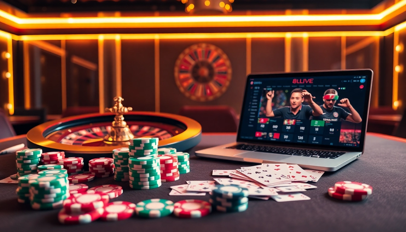 Experience the thrill of betting at https://8live3.com/ with exciting poker chips and casino tables.