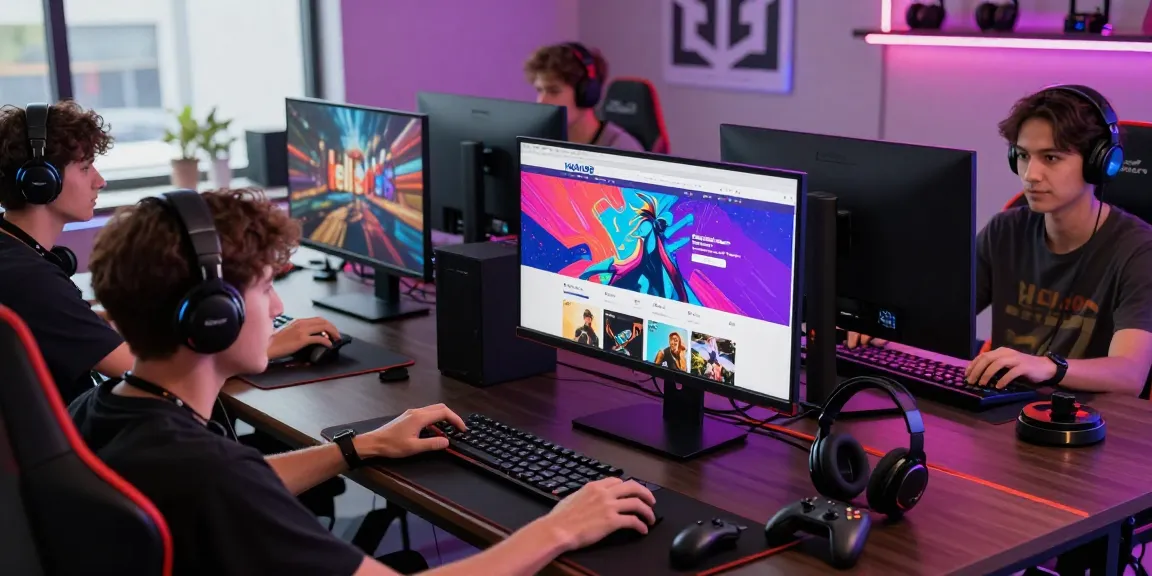 Players exploring games on https://hello88ke.com/ in a lively gaming environment with engaging visuals and accessories.