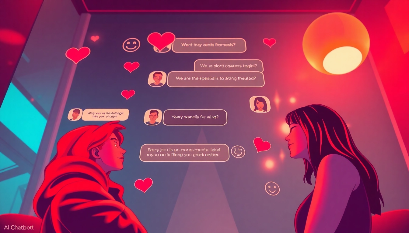 Engaging spicy chat interface with playful characters and vibrant colors.