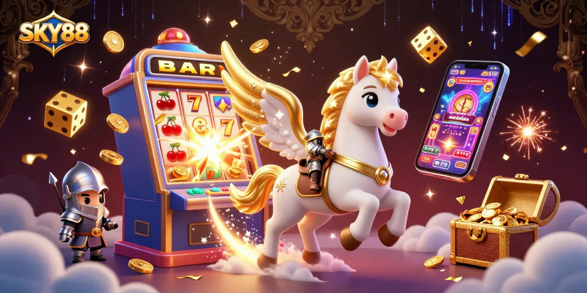 SKY88 offers thrilling gameplay with a 3D celestial horse, dynamic gaming elements, and a vibrant casino atmosphere.