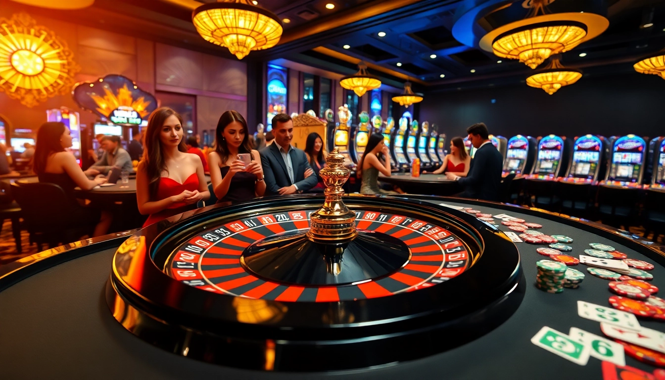 Experience the thrill at 88AA casino with vibrant gaming tables, poker chips, and roulette wheels.