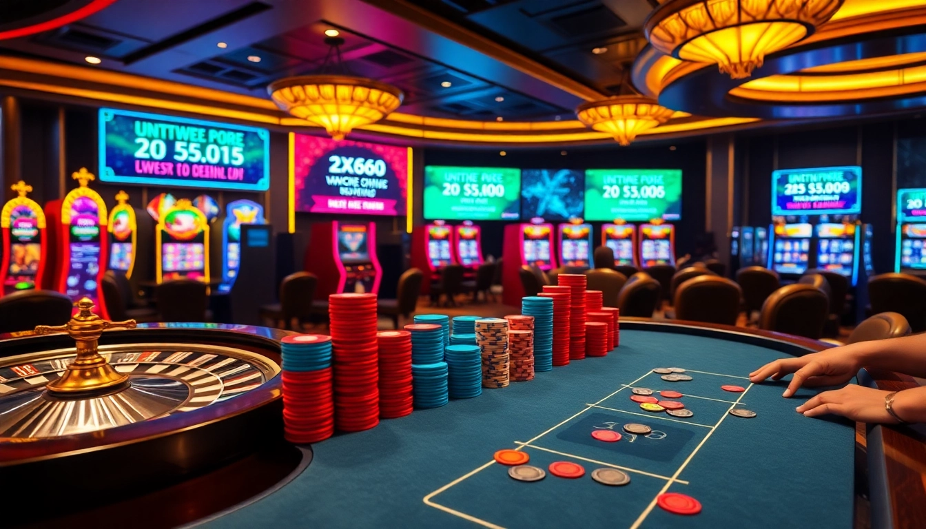 Experience a vibrant casino scene at https://xx88.promo/ with players betting around a poker table.