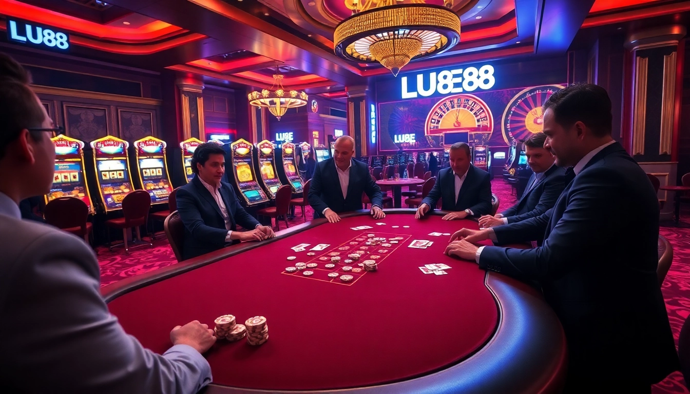 Experience the thrill of gambling at lu88 with strategic poker play and vibrant casino ambiance.