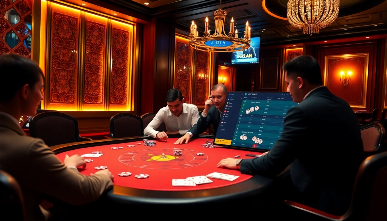KJC football platform showcased in a luxury casino scene with poker and betting elements.