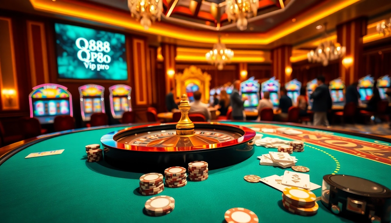 Experience top-tier gaming excitement at QQ88pro Vip with vibrant tables and luxury decor