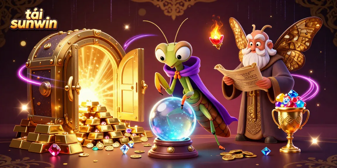 Engage in the world of tải sunwin with a vibrant 3D illustration showcasing enchanting casino elements and mythical fortune tellers.