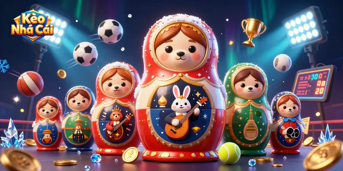 Kèo Nhà Cái showcases dynamic sports betting with exciting dealer bears and vibrant game elements in an engaging 3D illustration.