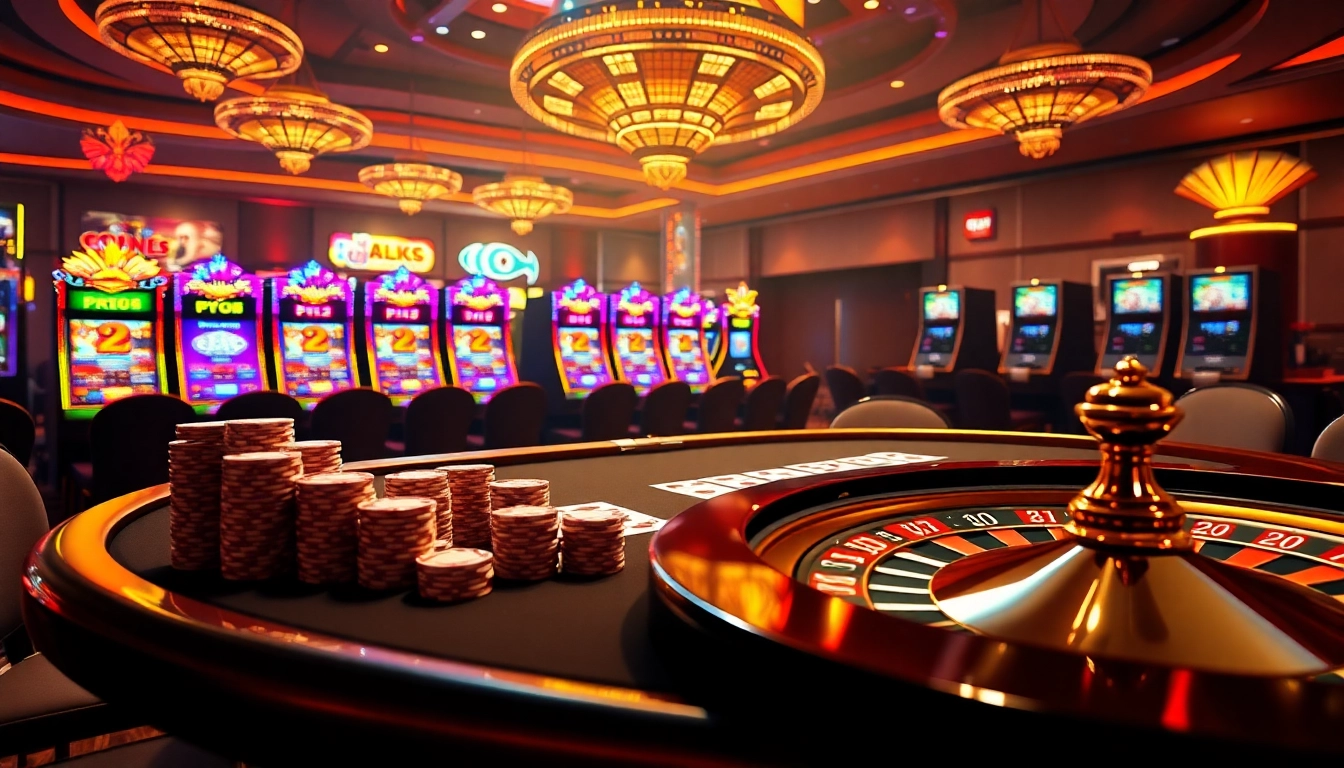 Experience the excitement of gaming at https://sclub88.app/, featuring luxurious poker tables and vibrant slot machines.