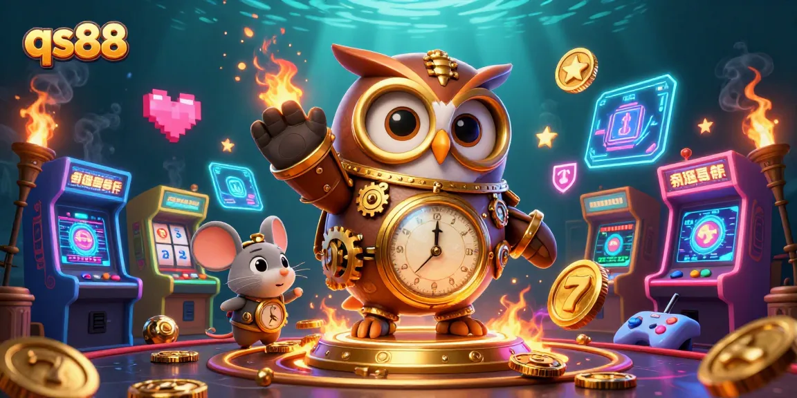 Spin and win with qs88 in a vibrant casino game adventure illustration.