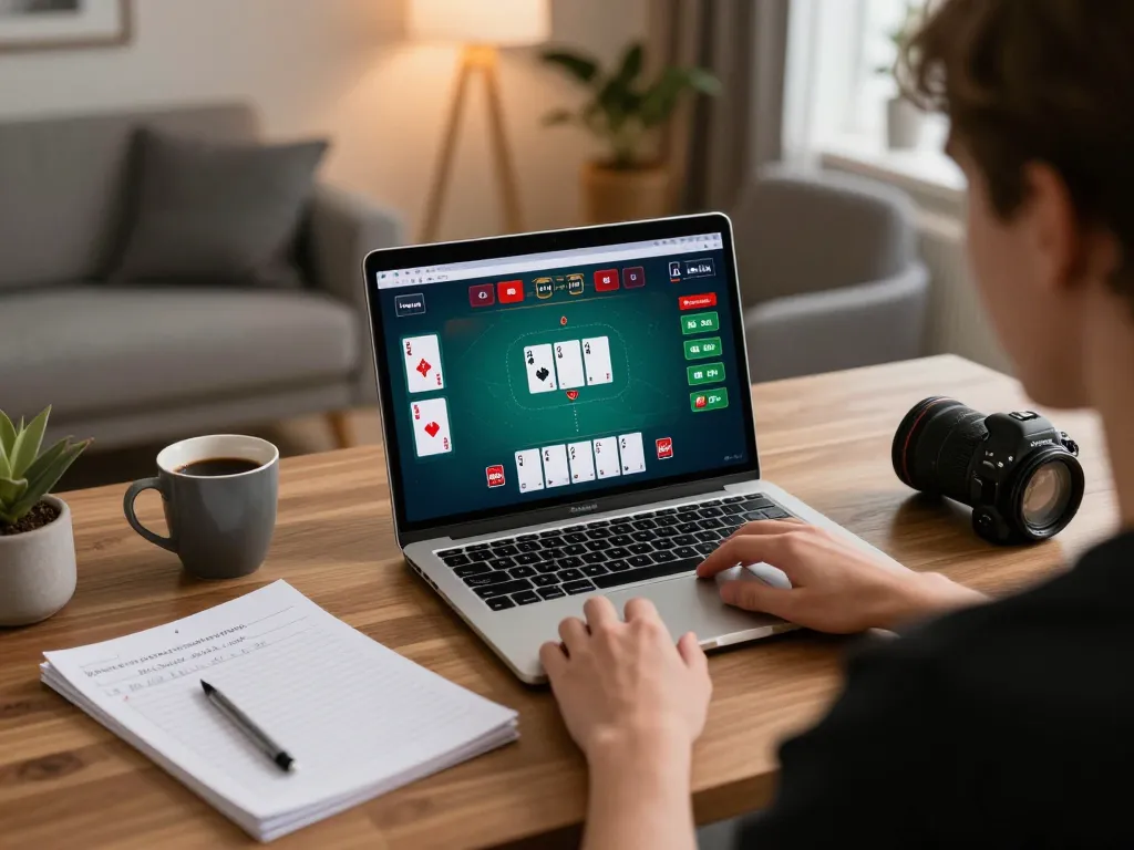 va88 player strategies in an online poker game setup with focused gameplay