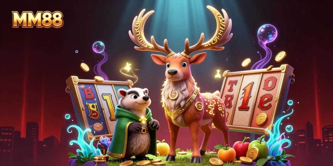 Experience thrilling gameplay at MM88, with vibrant slots and character interactions in a lively casino setting.
