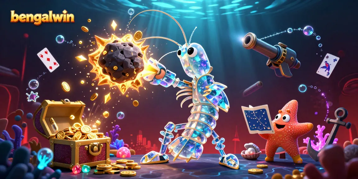 Bengalwin celebrates thrilling casino adventures with dynamic 3D digital characters amidst golden gems and coins.