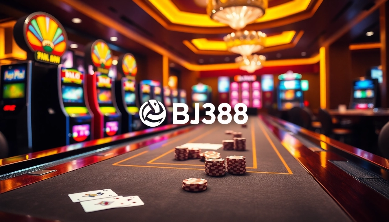 Experience high-stakes gameplay with BJ38 in a vibrant casino environment full of excitement.