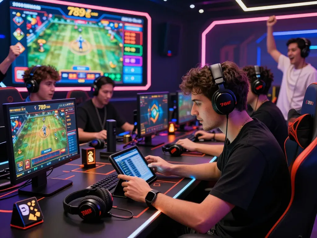 Dynamic online gaming scene on 789bet com showcasing players engaged in betting activities with vibrant interface.
