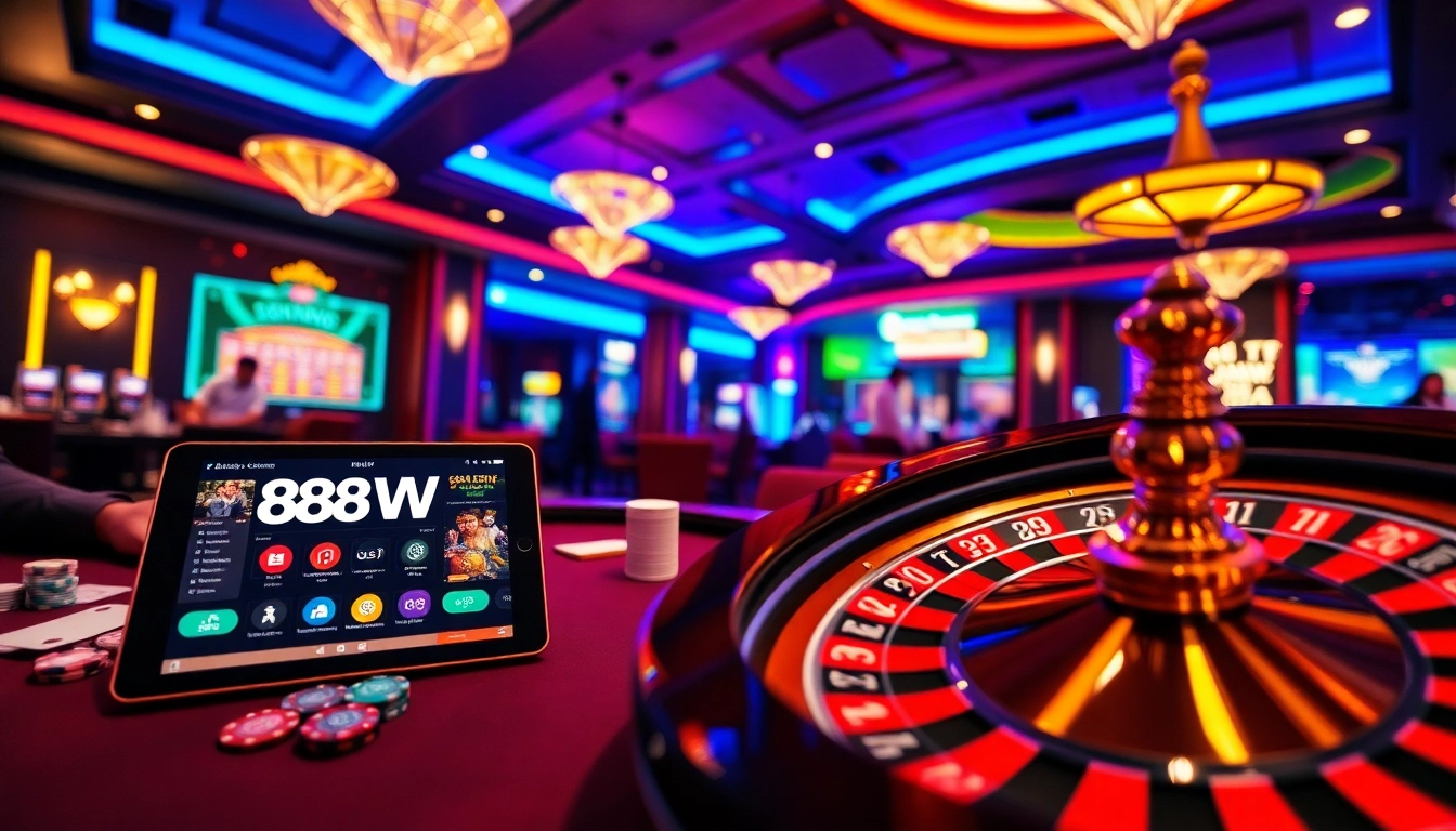 Experience the thrill of gambling at 888NEW with live poker and vibrant casino elements.