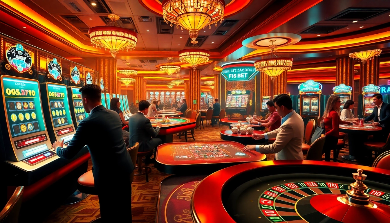 Gamblers place their bets at f8bet.io's luxurious casino tables, engaged in exciting gameplay.