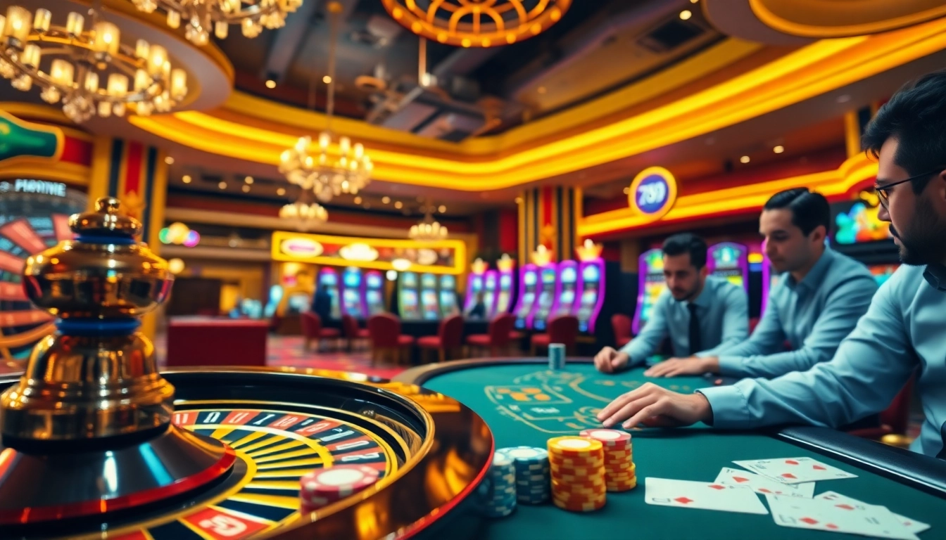 Players strategizing at a vibrant casino table with 789P chip stacks highlighted.