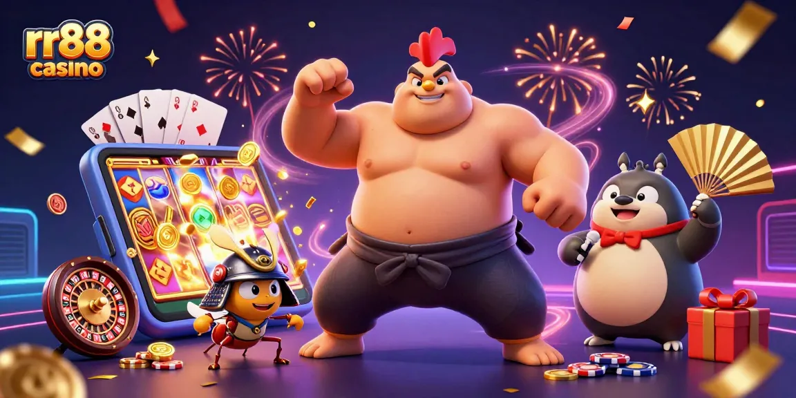 Experience thrilling games at rr88 casino with dynamic characters and festive gaming elements.