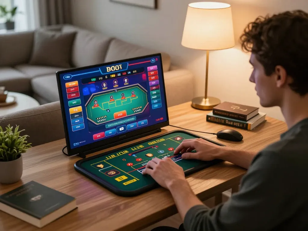 Nohu90 player engaging in strategic online casino gaming with live dealer interface.