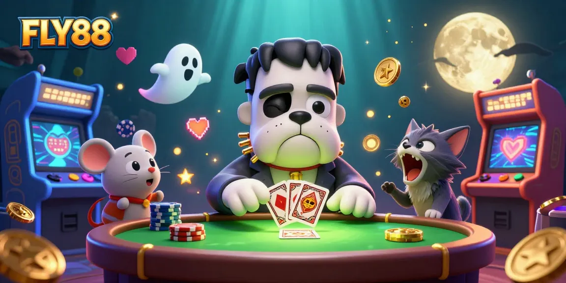 Engage with FLY88's thrilling gaming experience featuring iconic characters and dynamic casino elements.