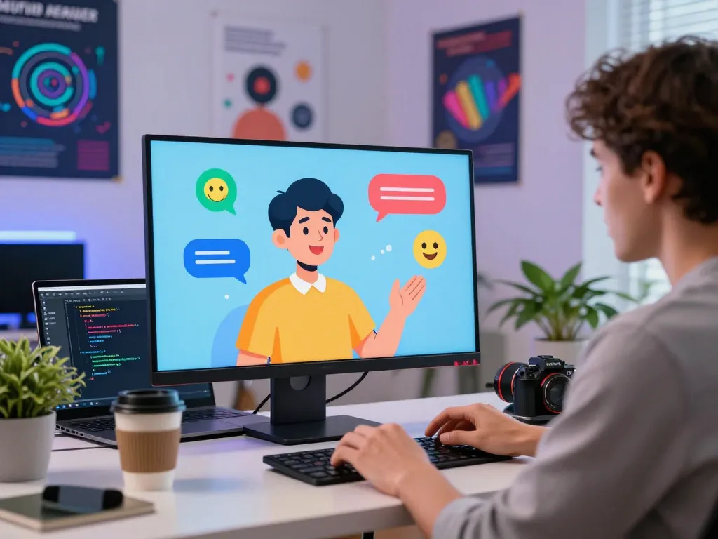 Engaging chat with Crushon AI showcasing vibrant interaction in a modern digital workspace.