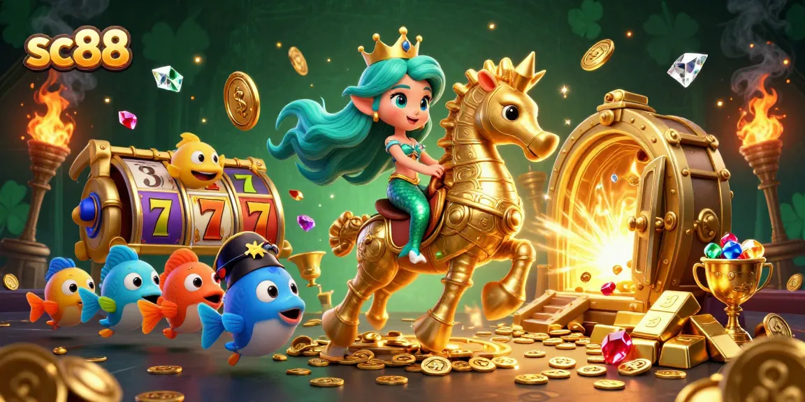 Engage in sc88 and discover thrilling slots with mermaid characters in a vibrant underwater casino scene.