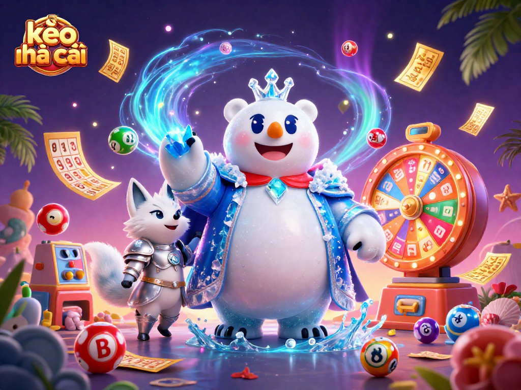Engage with kèo nhà cái through vibrant lottery elements in a captivating 3D casino scene.