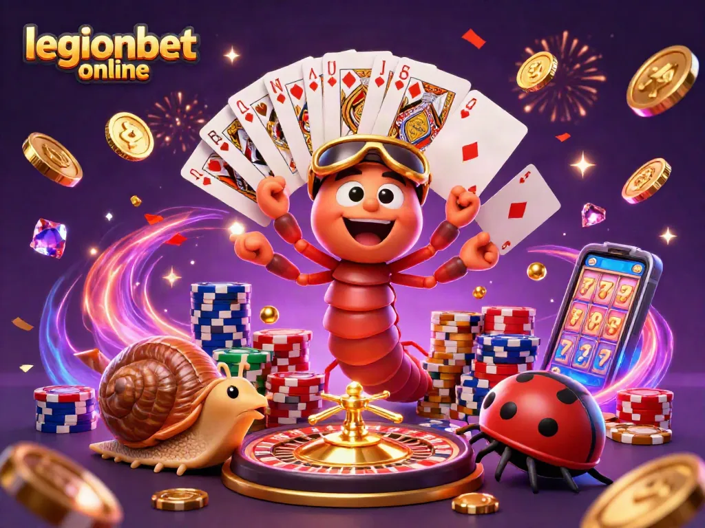 Experience the thrill of winning big at legionbet online with vibrant 3D characters and casino elements.