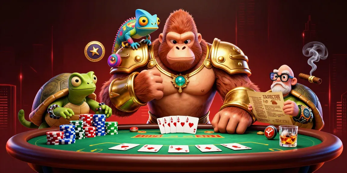 Join BJ66 for an exhilarating poker night with colorful chips and animated characters in a vibrant casino atmosphere.