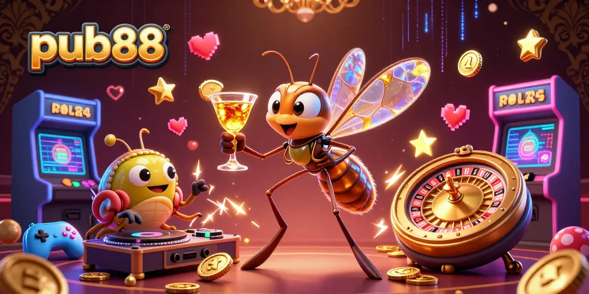 Experience thrilling gaming action at pub88 with colorful characters and vibrant casino elements