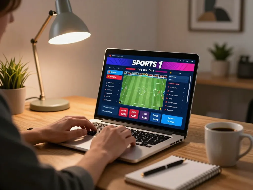 Engaging sports betting experience with live odds at vsbet displayed on laptop.