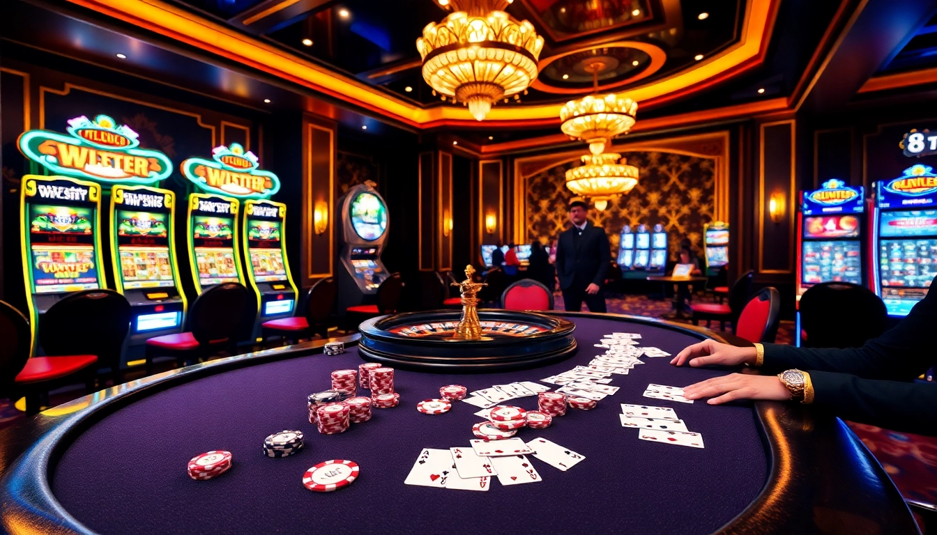 Engaged players at hello88 enjoy high-stakes poker with vibrant casino ambiance.