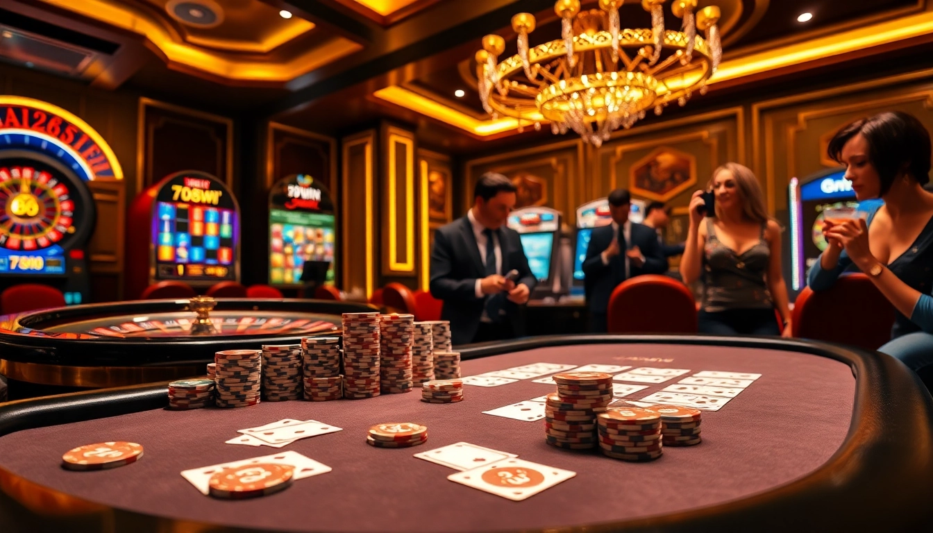 Experience thrilling gameplay at 78win 78k casino with exciting poker tables and vibrant slot machines.