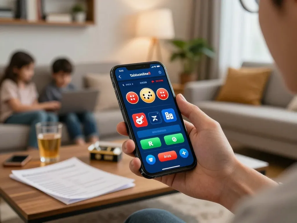 Engaging online gaming session using taixiuonline8 app in a cozy living room, highlighting strategic betting options.